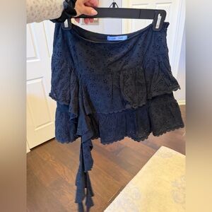Gab & Kate Black Eyelet Tiered Skirt
